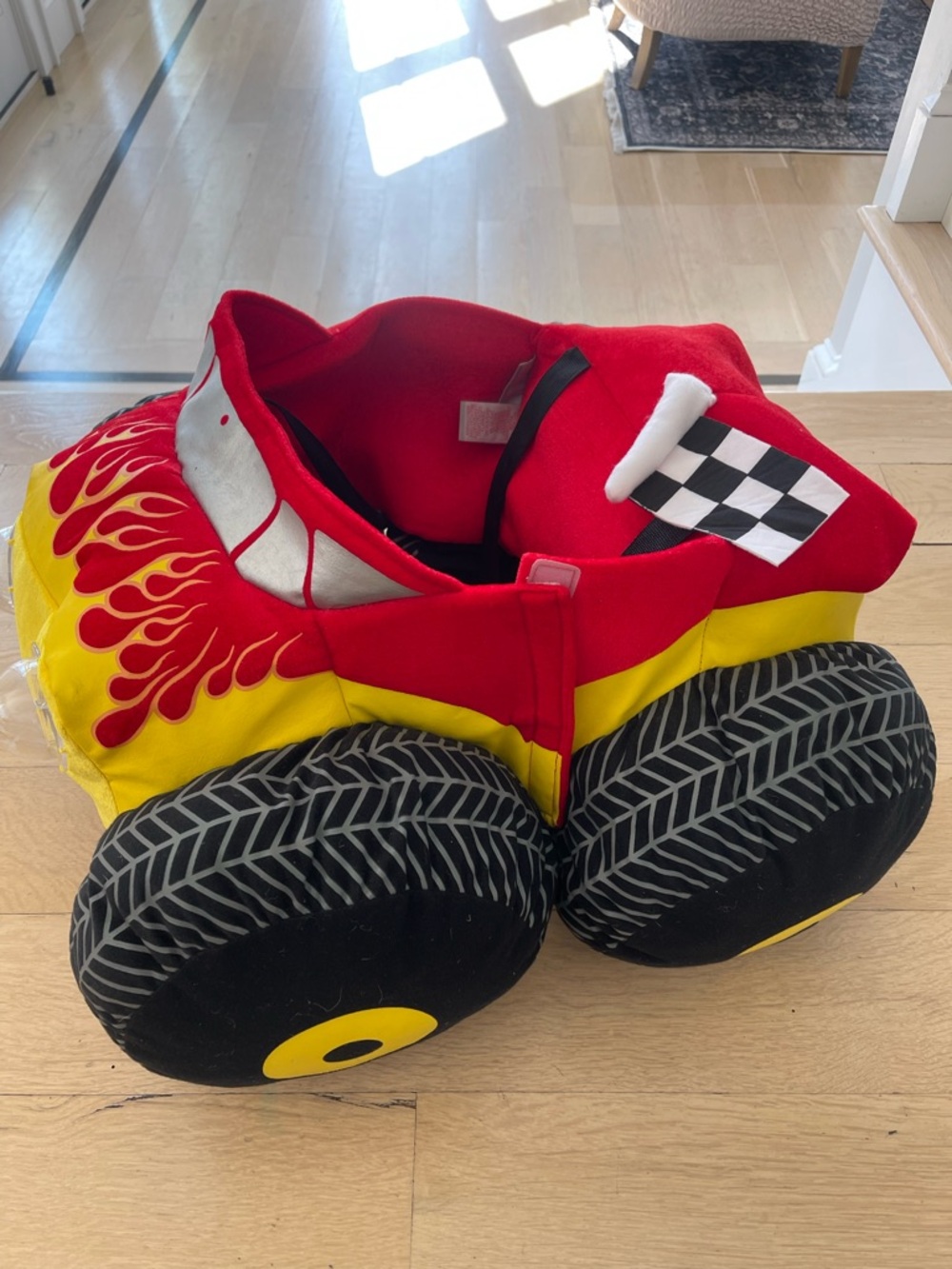 Costume Red and Yellow Race Car Plush Ride-On Toy - Kids